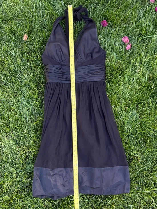 Maggy London Silk Black Halter Neck Midi Dress - Picture 9 of 11